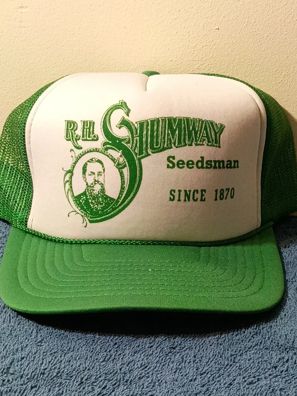 R.H. Shumway Seedsman Green & White Trucker Hat